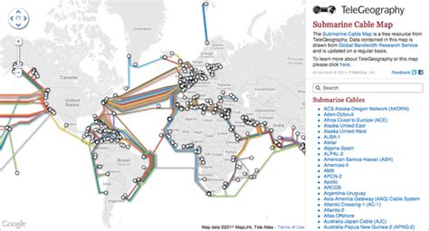 Submarine Cable Map - Geography Realm