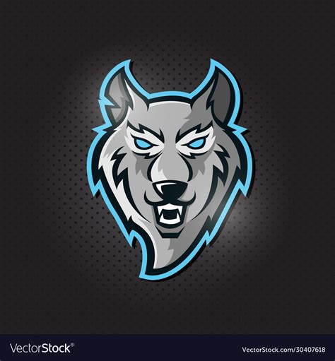 Wolf logo mascot design for esports team Vector Image