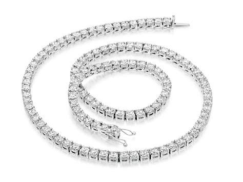 18K White Gold 6ct Diamond Ettore Necklace | Quality Diamonds