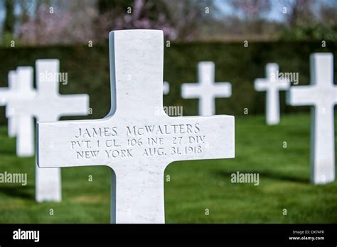 Crosses at Flanders Field American Cemetery and Memorial at Waregem ...