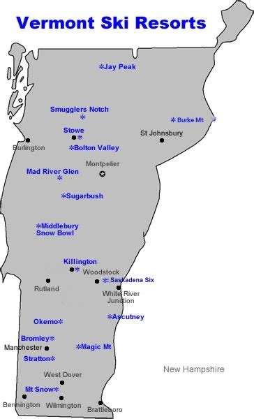 Vermont Ski Map