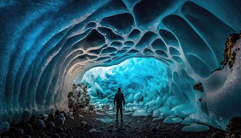 Premium AI Image | crystal cave iceland