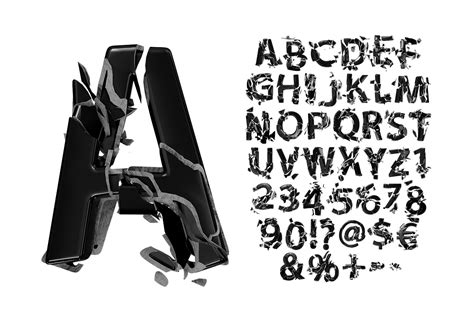 Black Broken Font - Creative OpenType Alphabet | Handmadefont.com