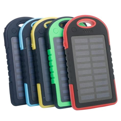 5000 mAh Portable Solar Power Bank & Charger for cell phone, tablet ...