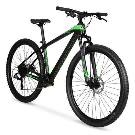 Hyper Bicycles 29in Men's Carbon Fiber Mountain Bike, Black/Green ...