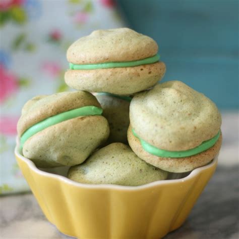 Pistachio Macarons with Cherry Buttercream Filling - PB + P Design