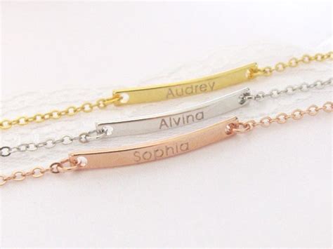 Engraved Name Plate Bracelet in Gold Plated Silver Plated or - Etsy