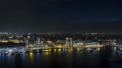 Wallpaper : ralphrozemaphotography, night, panorama, Amsterdam, skyline, city, lights, holanda ...