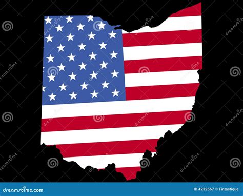 Map Of Ohio With Flag Cartoon Vector | CartoonDealer.com #4232567