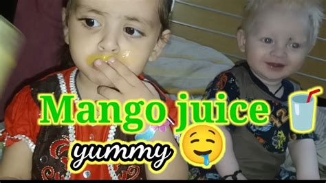 mango juice making at home | abeera ki farmaish per banaya | mango ...
