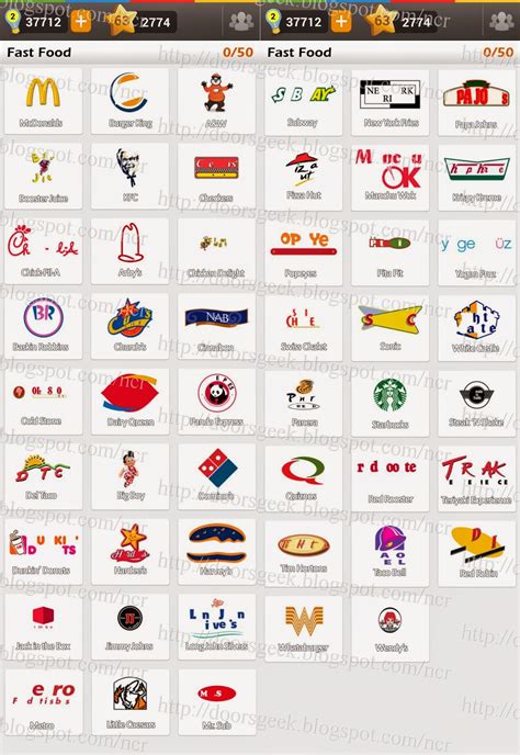 Logo Game: Guess the Brand [Bonus] Fast Food ~ Doors Geek