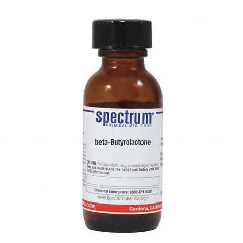 SPECTRUM Beta-Butyrolactone: 100% Concentration, 3068-88-0, 86.09, C4H6O2, Amber Glass, Bottle ...