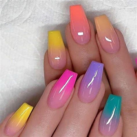 Pastel Ombre Nail Design 2019 | Ombre nail designs, Coffin nails ...