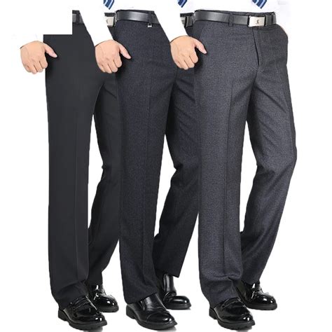 High Quality Fashion Thicken Men Dress Pants Classic Business Casual Straight Trousers Loose ...