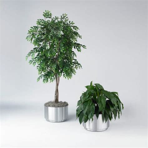 Stainless steel planter - Toledo Metal Spinning - round / contemporary / outdoor