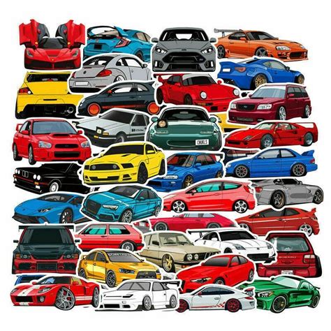 100 pcs unique cartoon car stickers water and sunproof – Artofit