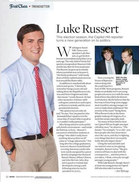 Luke Russert featured in Arrive magazine