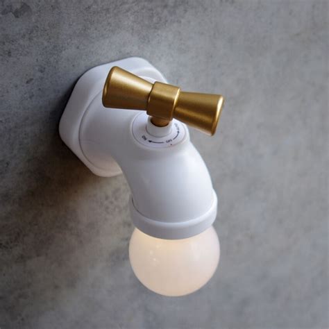 LFH Retro Water Tap Wall Lamps By Voice Control LED Lights Faucet USB Rechargeable Lighting for ...