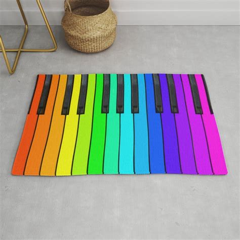Rainbow Piano Keyboard Rug by KittyBitty | Society6