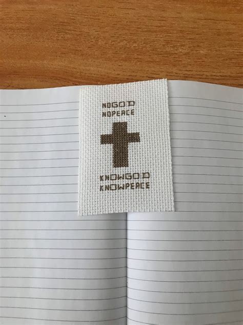 Christian Sayings Cross Stitch Bookmark Embroidery Needlepoint Jesus Religion No God, No Peace ...