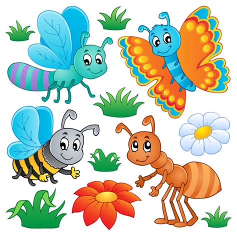 Funny Cartoon Insects vector set 03 - GooLoc