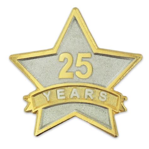 PinMart - PinMart's 25 Year Service Award Star Corporate Recognition Dual Plated Lapel Pin ...