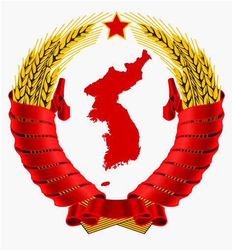 File Emblem Of North - North Korea Map, HD Png Download - kindpng