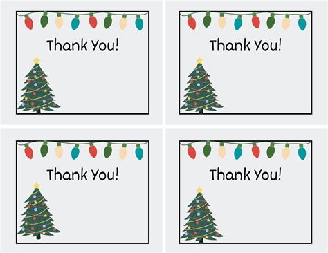 Printable Christmas Thank You Cards for Teachers, Students, or Anyone ...