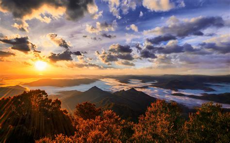 nature, Landscape, Far View, Mountains, Clouds, Sky, Forest, Sunset, River Wallpapers HD ...