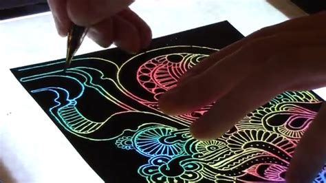 Glow Rainbow Scratch Art - YouTube