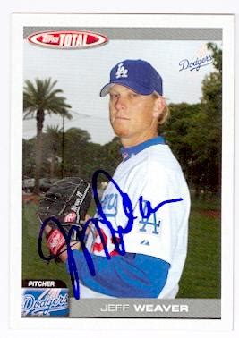 Jeff Weaver autographed baseball card (Los Angeles Dodgers) 2004 Topps ...