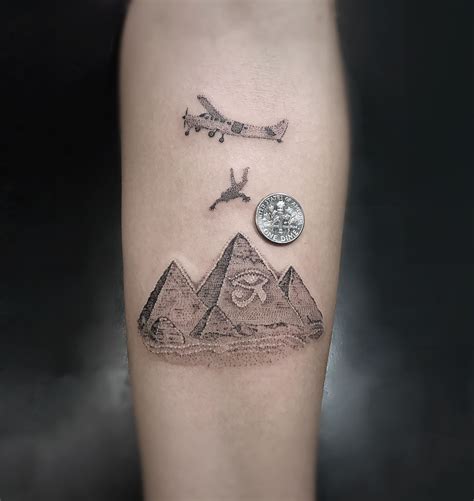 Skydiving to The Pyramids of Giza Tattoo Done by @themanyao | Egyptian ...