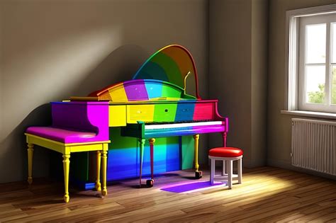 Premium AI Image | The Rainbow Piano