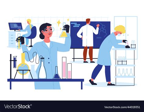 Scientist laboratory flat Royalty Free Vector Image