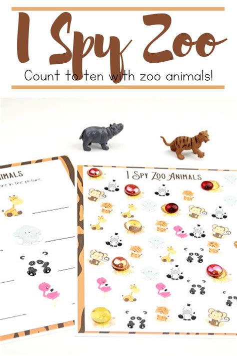 Free Printable I Spy Zoo Animals Counting Game for Kids