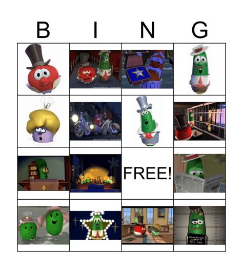 VeggieTales Star of Christmas Bingo Card