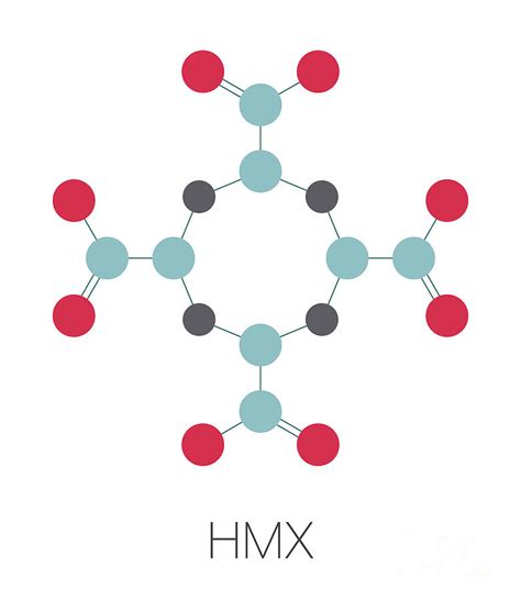 Hmx Explosive Molecule Photograph by Molekuul/science Photo Library - Pixels