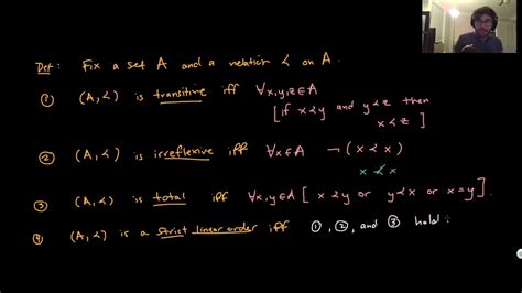 (Axiomatic Set Theory, 12) Relations, Linear Orderings, and Well ...