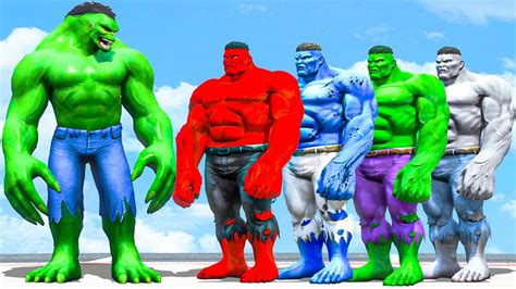 Pro 5 Game Superheroes | Hulk 2099 Army vs Hulk vs Red Hulk vs Blue ...