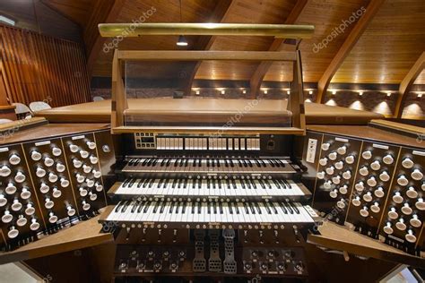 Church Pipe Organ Keyboards — Stock Photo © jpldesigns #28605081