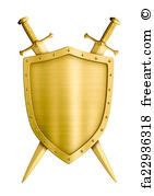 Free art print of Coat of arms medieval knight shield and crossed swords isolated | FreeArt ...