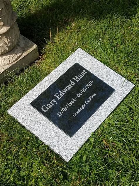 FLAT Grey Granite Grave Marker Memorial Plaque Grave Stone Marker ...