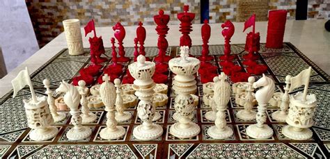 Ivory Burmese Antique Chess Set, Type II - www.ChessAntiques.com