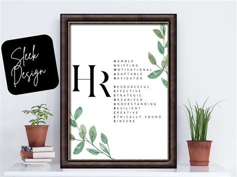 HR Gifts Human Resources Gifts Printable Artwork Gifts for Human Resources Simplistic Design HR ...