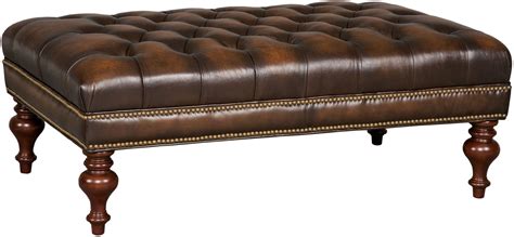 Kingley Brown Tufted Cocktail Leather Ottoman from Hooker | Coleman Furniture