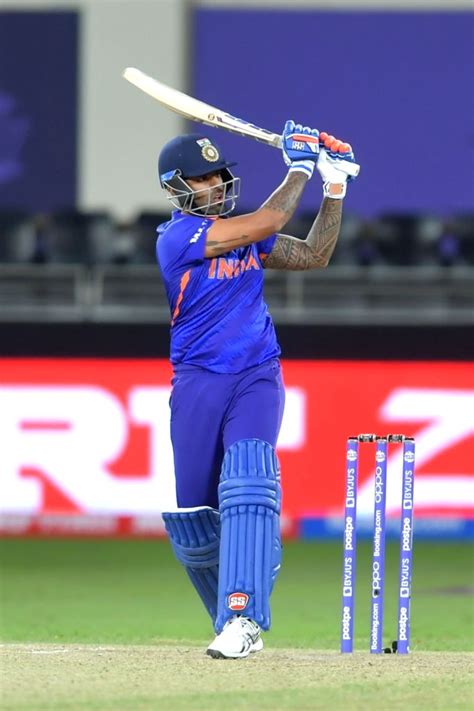 :Dubai:India's Suryakumar Yadav bats during the Cricket Twenty20 World Cup match between India ...