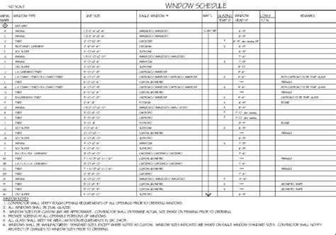 Window Schedule Template