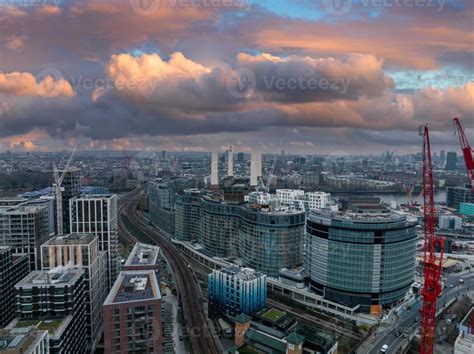 Aerial London Skyline view near railway road. 19765144 Stock Photo at ...