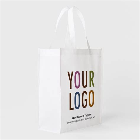 Foldable Grocery Bag Custom Printed Logo Polyester | Zazzle | Custom ...