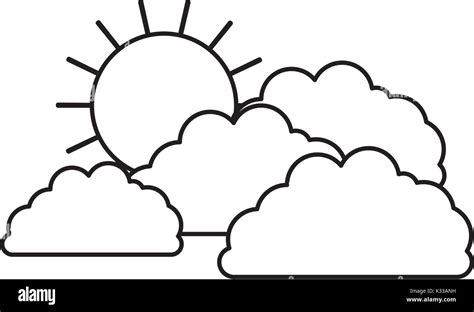 Sun And Cloud Outline